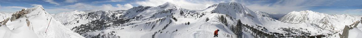 Ridgeline Panorama at Alta ski resort, Utah.