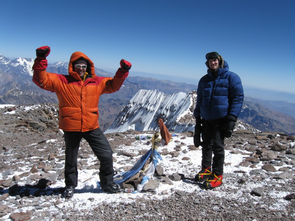 On top of Aconcagua Summit (6,962 m) with friend Antoine Labranche