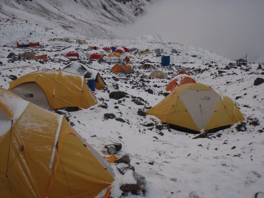 Aconcagua Base Camp 4,300 m after a front passed through hinting at nearing winter